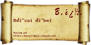 Bécsi Ábel névjegykártya