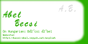 abel becsi business card